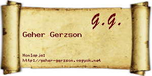 Geher Gerzson névjegykártya