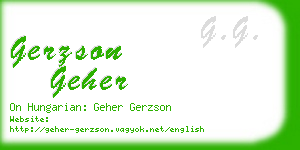 gerzson geher business card